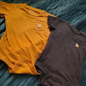 Carhartt Baby Bodysuit Set in Orange and Brown